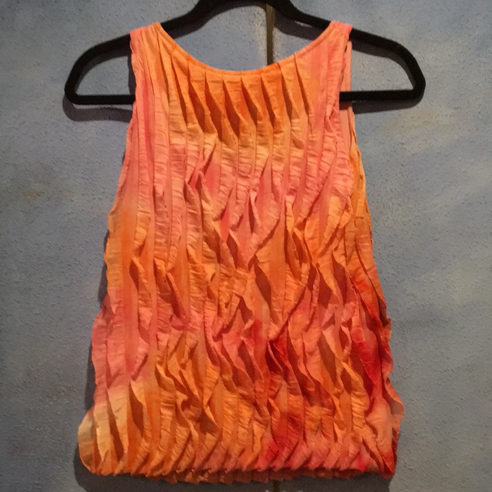 🍒Pink and Orange Girls Ruffle Tank - Picture 2 of 3